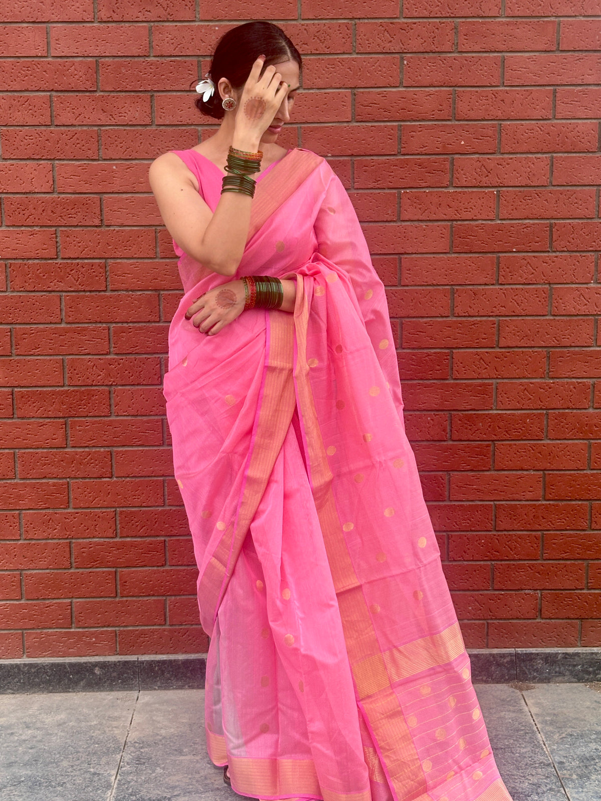 Chanderi Saree Pastel Pink