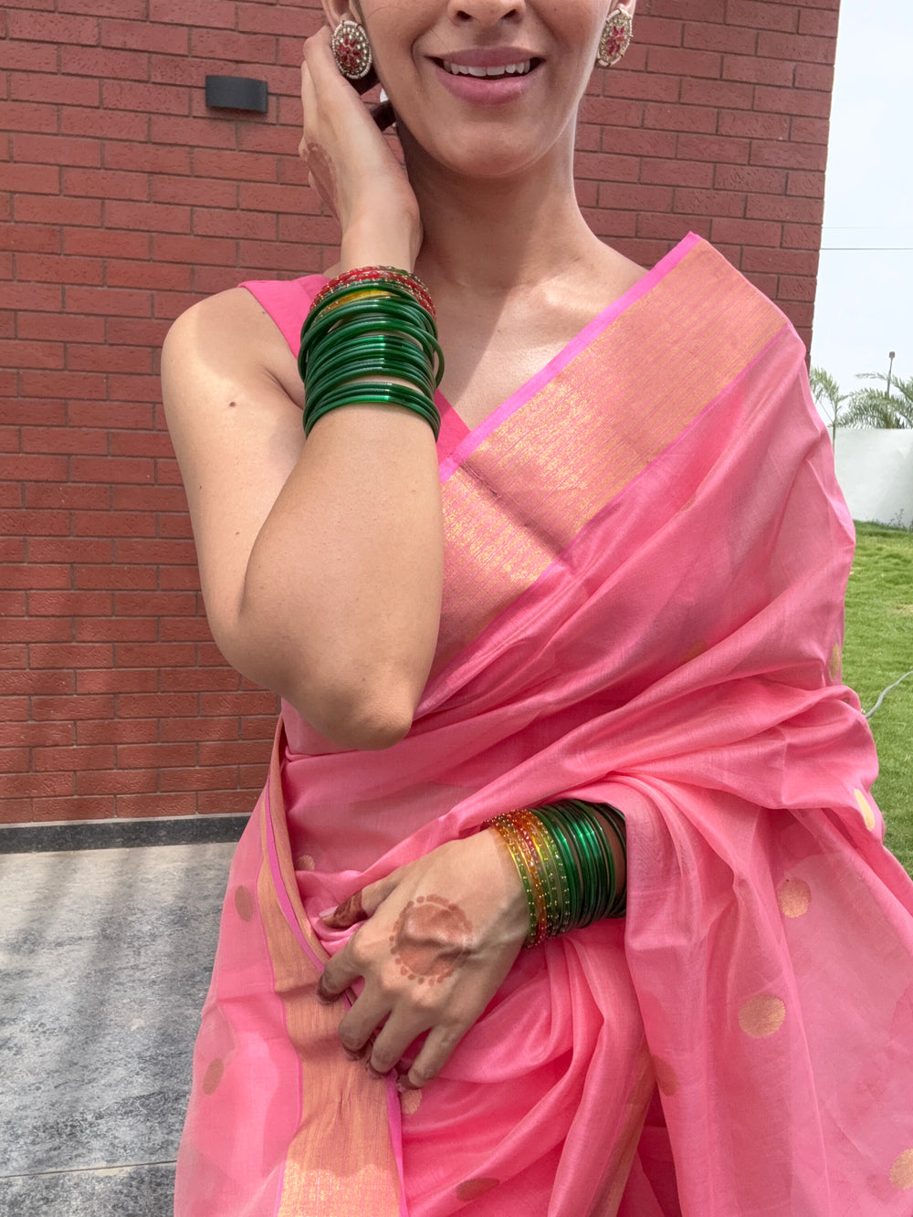 Chanderi Saree Pastel Pink