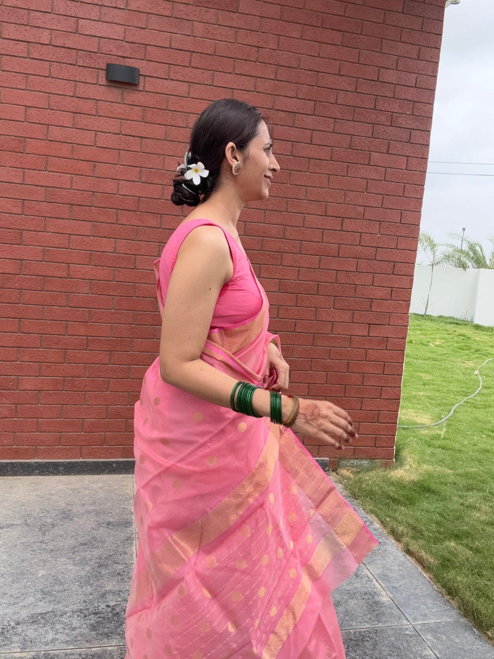 Chanderi Saree Pastel Pink