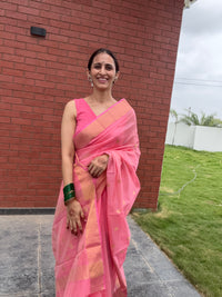 Chanderi Saree Pastel Pink