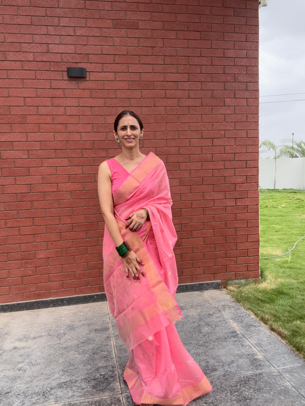 Chanderi Saree Pastel Pink