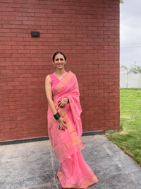 Chanderi Saree Pastel Pink