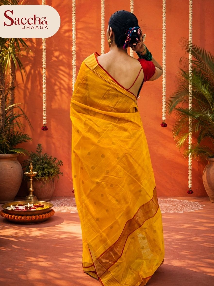 Chanderi Saree Yellow