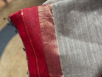 Handloom Maheshwari plain cotton silk saree with Gicha pallu deep red