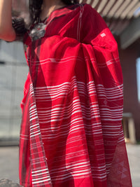 Cotton Bhujodi Saree Red