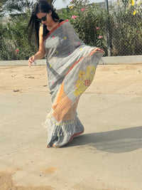 Linen Saree Grey