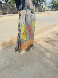 Linen Saree Grey