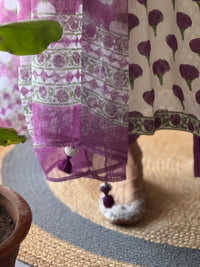 Marigold print cotton kurta set
