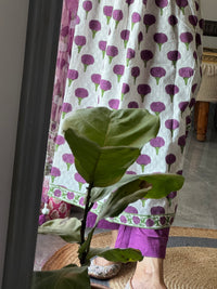 Marigold print cotton kurta set
