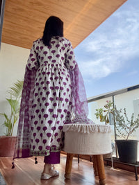 Marigold print cotton kurta set