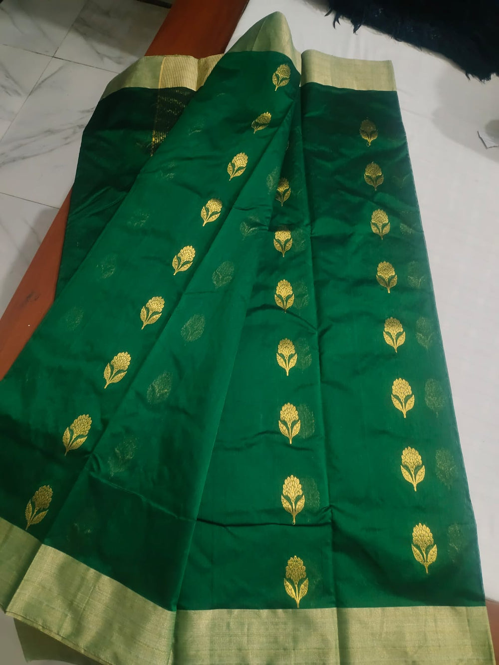 Chanderi Saree Green