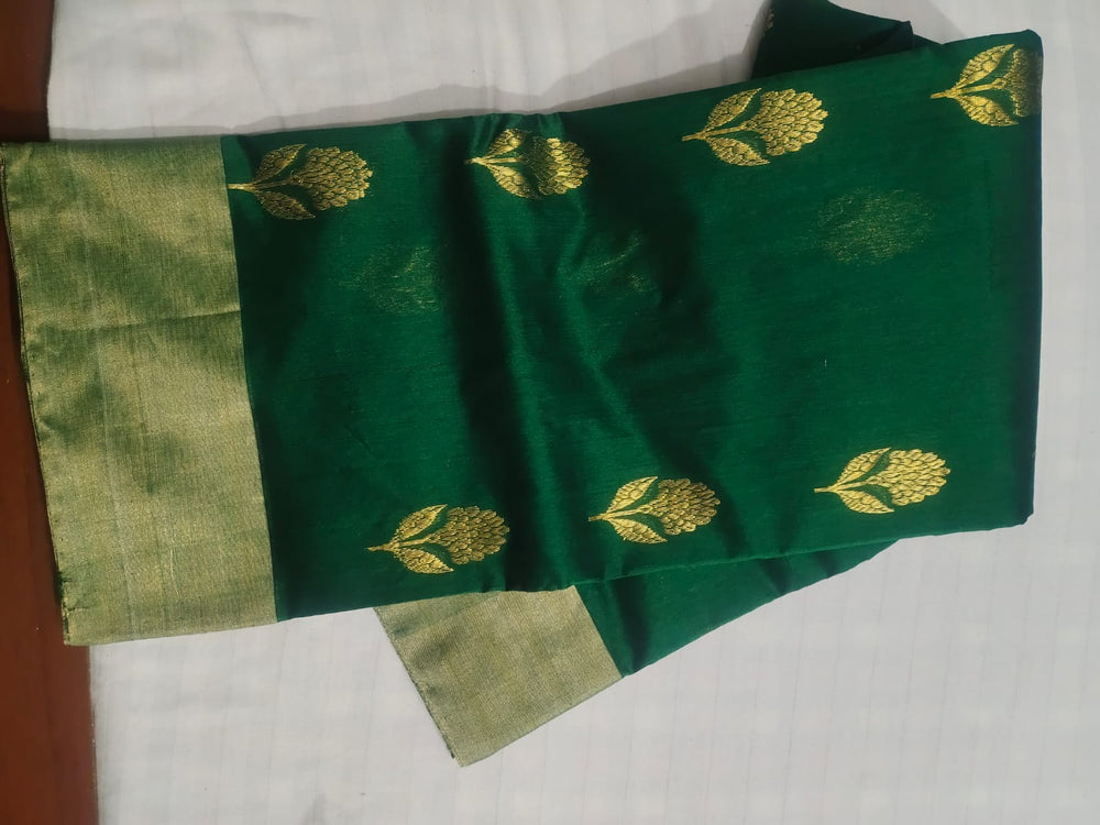 Chanderi Saree Green