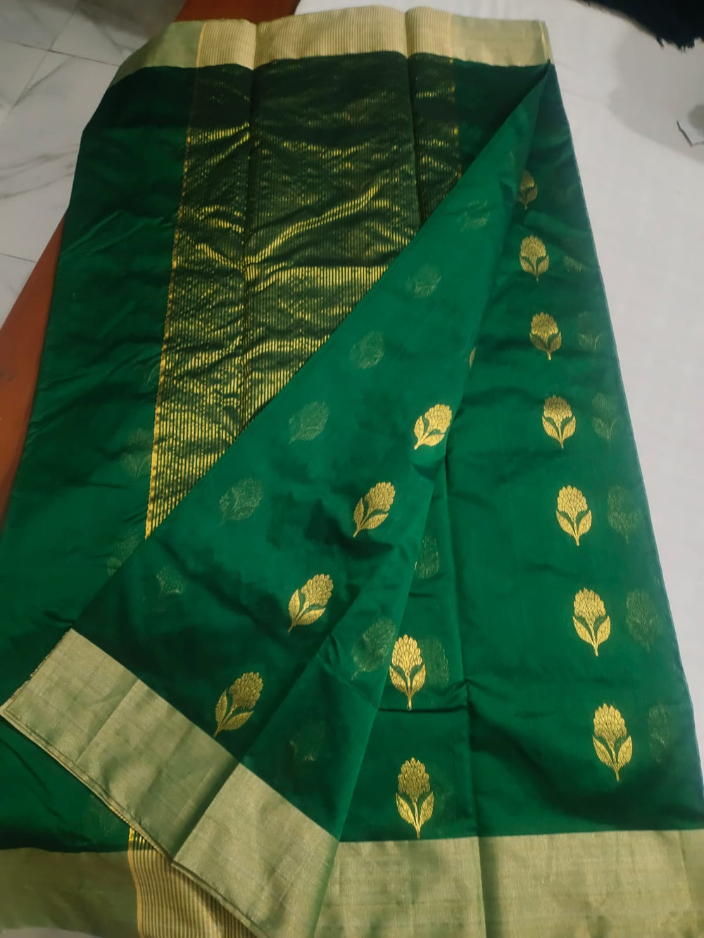 Chanderi Saree Green