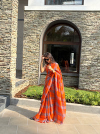 Linen Saree Orange