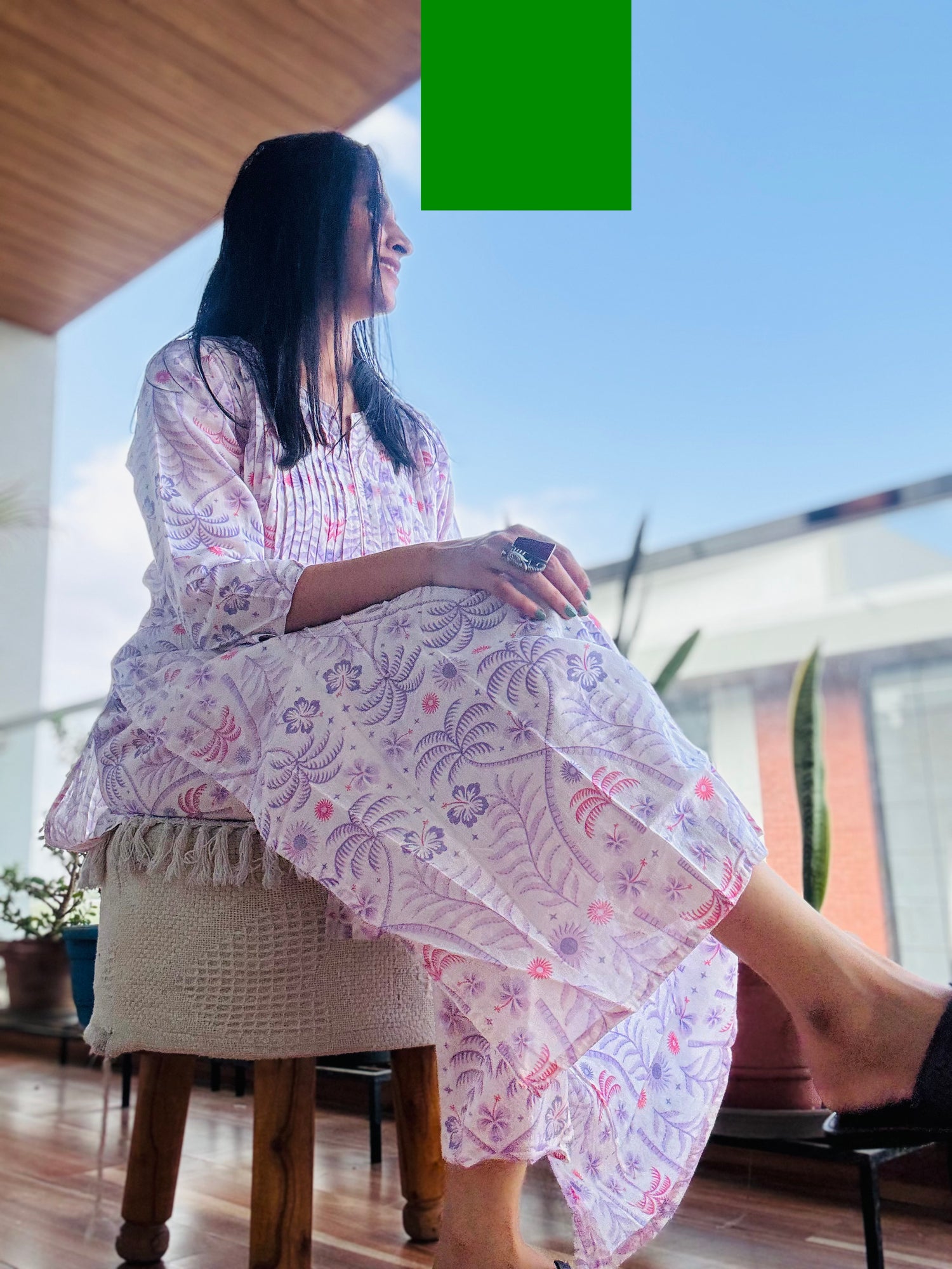 MUL COTTON CO-ORD SET ( purple shades)
