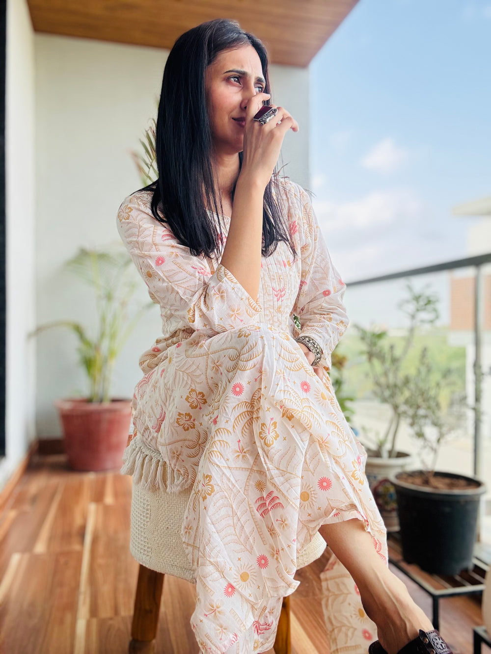 MUL COTTON CO-ORD SET ( beige)