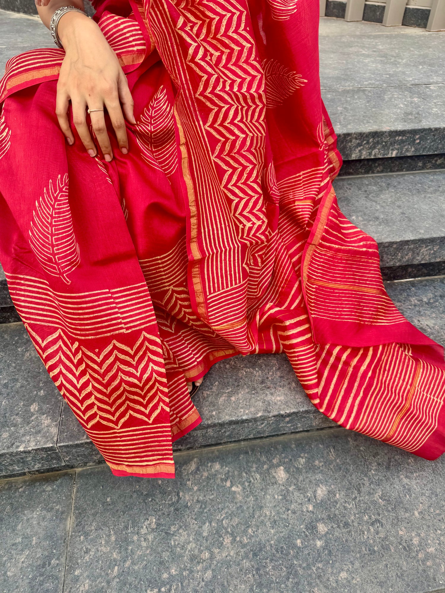 Pretty Red cotton silk saree