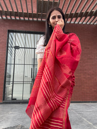 Pretty Red cotton silk saree