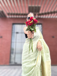 Linen Saree Green