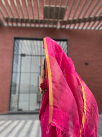 Linen Saree Red