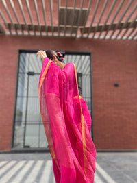 Linen Saree Red