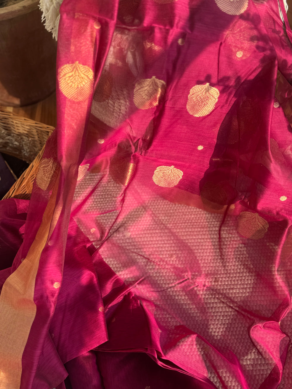 Chanderi Saree Red